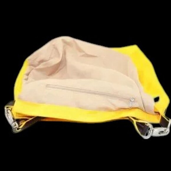 Canvas Messenger Courier Bag Yellow Brown Trim - Picture 7 of 11